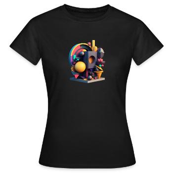 .3D - Women's T-Shirt - black - Front - AI Model Female 172 dark (172cm)