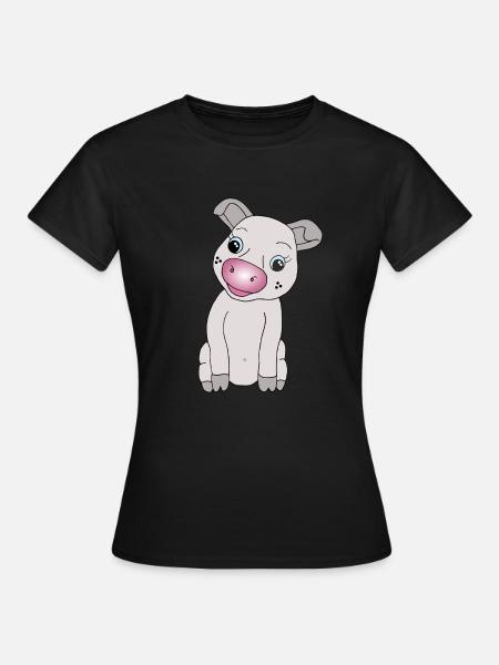 Süßes Schweinchen - Frauen T-Shirt - Schwarz