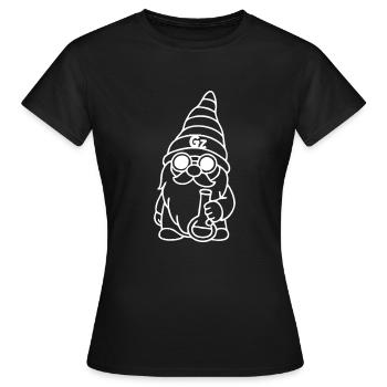Cooler Zwerg/Wichtel mit Sonnenbrille und Bong - Frauen T-Shirt - Schwarz - Vorne - AI Model Female 172 dark (172cm)
