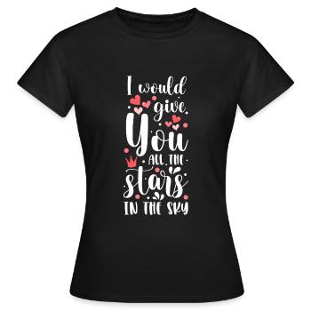 Souhaits d’étoile filante - T-shirt Femme - noir - Devant - AI Model Female 172 dark (172cm)