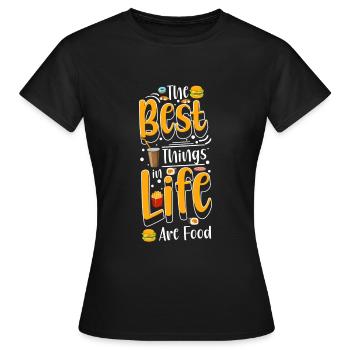 Menu buffet Repas - T-shirt Femme - noir - Devant - AI Model Female 172 dark (172cm)