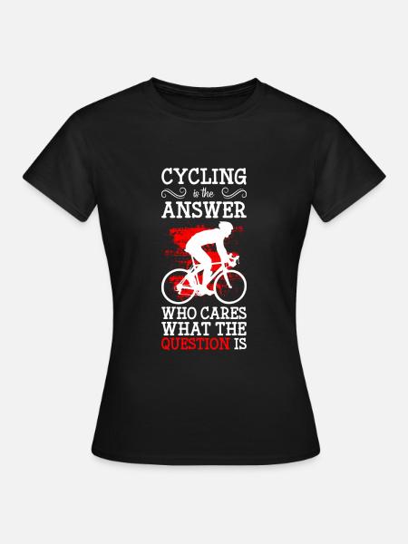 Fiets Mountainbike Racefiets - Vrouwen T-shirt - zwart