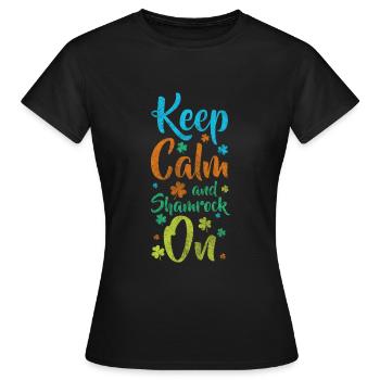 Shamrock Pensée positive Amour Energie - T-shirt Femme - noir - Devant - AI Model Female 172 dark (172cm)