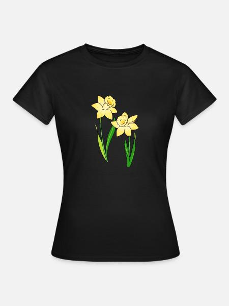 Narzissen - Frauen T-Shirt - Schwarz