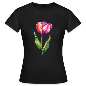 Beautiful tulip - Women's T-Shirt - black - Front - AI Model Female 172 dark (172cm)