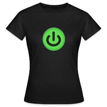 On / Off button Power Button Switch - Women's T-Shirt - black - Front - AI Model Female 172 dark (172cm)