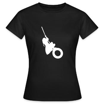 Tire swing swings girls playground - Women's T-Shirt - black - Front - AI Model Female 172 dark (172cm)