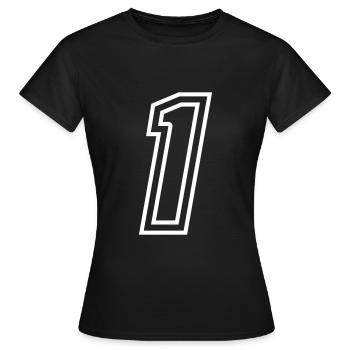 1 Numéro de numéro - T-shirt Femme - noir - Devant - AI Model Female 172 dark (172cm)