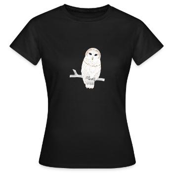Schleiereule - Frauen T-Shirt - Schwarz - Vorne - AI Model Female 172 dark (172cm)