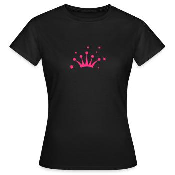 Crown with Stars (Krone mit Sternen) - T-shirt Femme - noir - Devant - AI Model Female 172 dark (172cm)