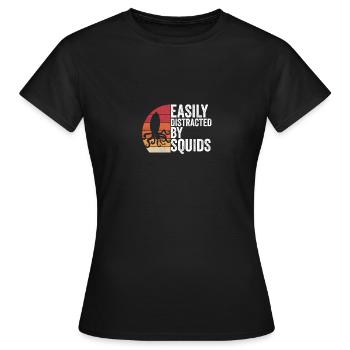 Squid Giant squid Seafood - Women's T-Shirt - black - Front - AI Model Female 172 dark (172cm)