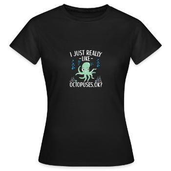 Octopus Outfit Octopus Octopus - Women's T-Shirt - black - Front - AI Model Female 172 dark (172cm)