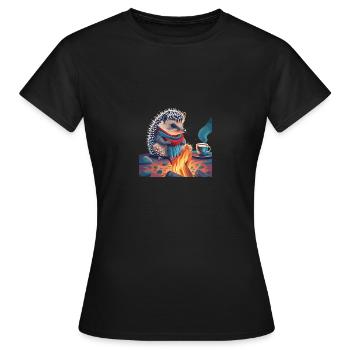 Lagerfeuer - Frauen T-Shirt - Schwarz - Vorne - AI Model Female 172 dark (172cm)
