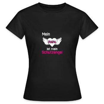 Mein Papa Ist Mein Schutzengel - Frauen T-Shirt - Schwarz - Vorne - AI Model Female 172 dark (172cm)