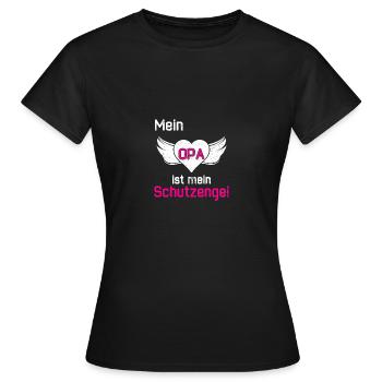 Mein Opa Ist Mein Schutzengel - Frauen T-Shirt - Schwarz - Vorne - AI Model Female 172 dark (172cm)