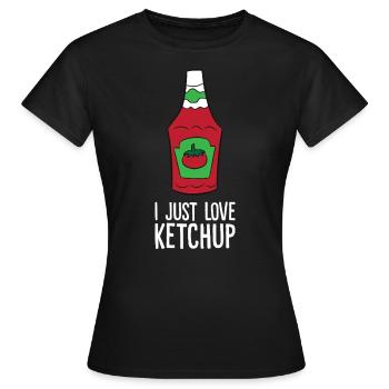 Ketchup - J’adore le ketchup - T-shirt Femme - noir - Devant - AI Model Female 172 dark (172cm)