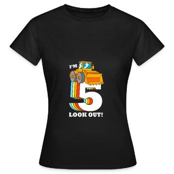 Chantier de la fête d’anniversaire des enfants - T-shirt Femme - noir - Devant - AI Model Female 172 dark (172cm)