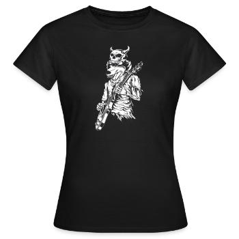 Wolf squelette guitare guitare e-guitare rock - T-shirt Femme - noir - Devant - AI Model Female 172 dark (172cm)