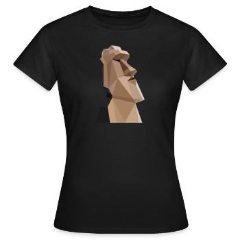 Statue moai - T-shirt Femme - noir - Devant - AI Model Female 172 dark (172cm)