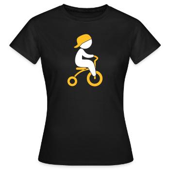 Junge, der sein Dreiräder reitet - Frauen T-Shirt - Schwarz - Vorne - AI Model Female 172 dark (172cm)