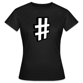 HASHTAG - Frauen T-Shirt - Schwarz - Vorne - AI Model Female 172 dark (172cm)