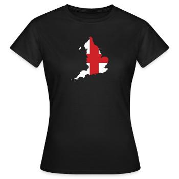 Angleterre - Frontière nationale dans le drapeau national - T-shirt Femme - noir - Devant - AI Model Female 172 dark (172cm)