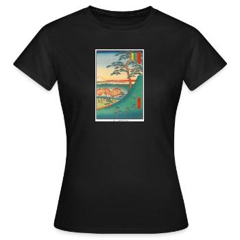 Art japonais Hiroshige - T-shirt Femme - noir - Devant - AI Model Female 172 dark (172cm)
