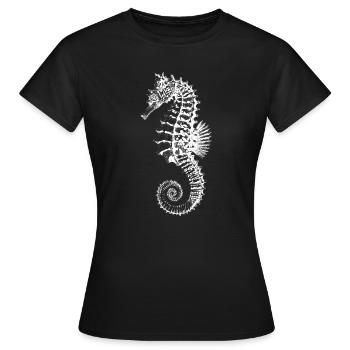 Silhouette d’hippocampe à fort contraste - T-shirt Femme - noir - Devant - AI Model Female 172 dark (172cm)