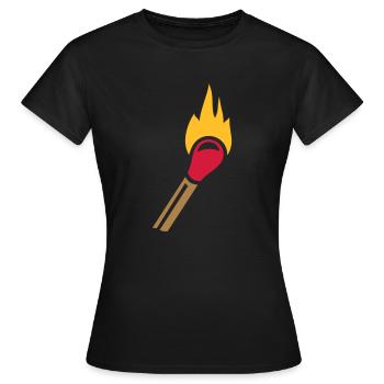 Streichholz Flamme - Frauen T-Shirt - Schwarz - Vorne - AI Model Female 172 dark (172cm)