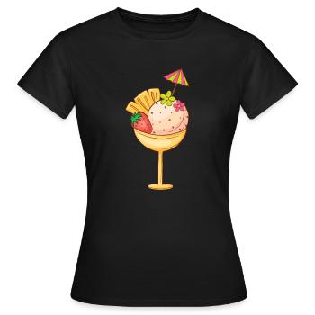 Crème glacée, crème glacée, crème glacée, crème glacée, boule, crème glacée, sundae - T-shirt Femme - noir - Devant - AI Model Female 172 dark (172cm)