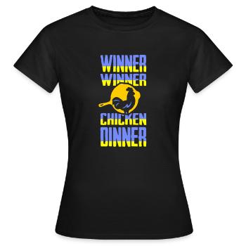 winer winer chicken dinner t-shirt - T-shirt Femme - noir - Devant - AI Model Female 172 dark (172cm)