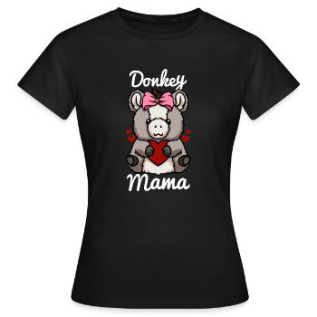 Âne Maman Coeur Dames Filles Âne Amour Âne Maman - T-shirt Femme - noir - Devant - AI Model Female 172 dark (172cm)