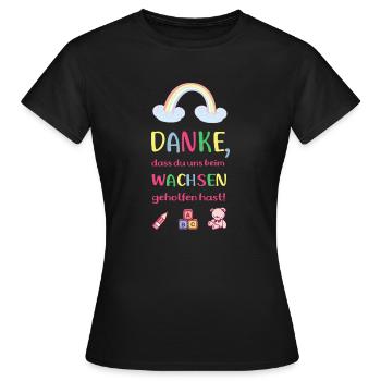 Danke dass du uns beim Wachsen geholfen hast - Frauen T-Shirt - Schwarz - Vorne - AI Model Female 172 dark (172cm)