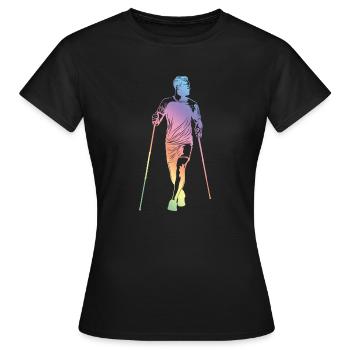 Northern Walking silhouette - Women's T-Shirt - black - Front - AI Model Female 172 dark (172cm)