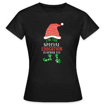 Ich bin der Sonderpädagogiklehrer Elf Weihnachten - Frauen T-Shirt - Schwarz - Vorne - AI Model Female 172 dark (172cm)