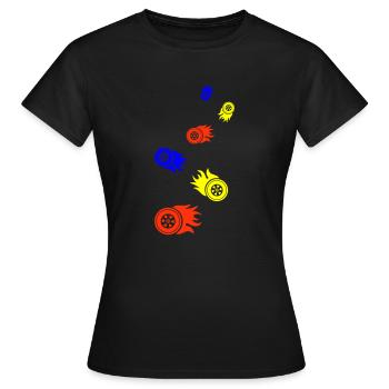 Feu de pneus Coloré - T-shirt Femme - noir - Devant - AI Model Female 172 dark (172cm)