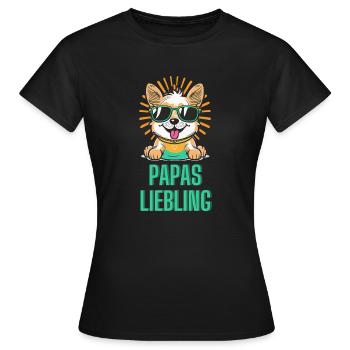 Papas Liebling - Frauen T-Shirt - Schwarz - Vorne - AI Model Female 172 dark (172cm)