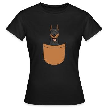 Doberman Pinscher Dog Dobie - Women's T-Shirt - black - Front - AI Model Female 172 dark (172cm)