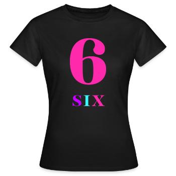Sechs-6-jähriges Jubiläum - Frauen T-Shirt - Schwarz - Vorne - AI Model Female 172 dark (172cm)