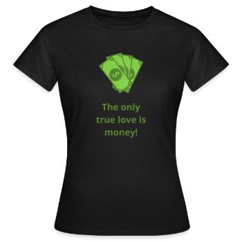 Partager Stocks cadeau True love money argent Amc - T-shirt Femme - noir - Devant - AI Model Female 172 dark (172cm)
