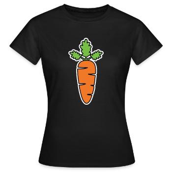 Gemüse Kostüm Karneval Mohrrübe Verkleidung Möhre - Frauen T-Shirt - Schwarz - Vorne - AI Model Female 172 dark (172cm)