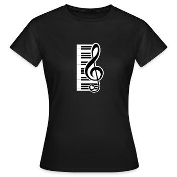 Klavierlover - piano with treble clef - Women's T-Shirt - black - Front - AI Model Female 172 dark (172cm)