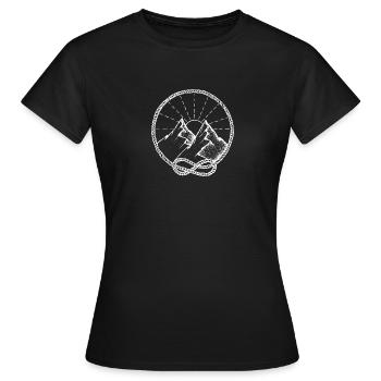 Berglandschaft im Seil - Frauen T-Shirt - Schwarz - Vorne - AI Model Female 172 dark (172cm)