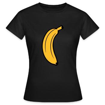 obst banane lecker gesund essen bananenschale krum - Frauen T-Shirt - Schwarz - Vorne - AI Model Female 172 dark (172cm)