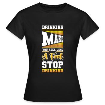 Bière à boire Bière Ventre Non Merci - T-shirt Femme - noir - Devant - AI Model Female 172 dark (172cm)