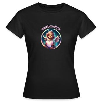 Je suis un Ange - T-shirt Femme - noir - Devant - AI Model Female 172 dark (172cm)