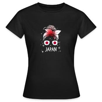 Japon - T-shirt Femme - noir - Devant - AI Model Female 172 dark (172cm)