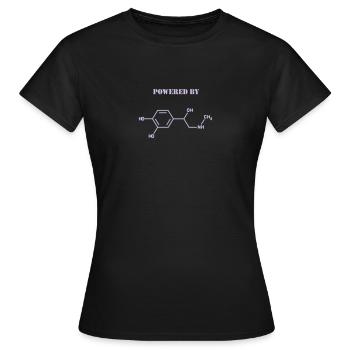 Präsentiert von Adrenalin - Frauen T-Shirt - Schwarz - Vorne - AI Model Female 172 dark (172cm)