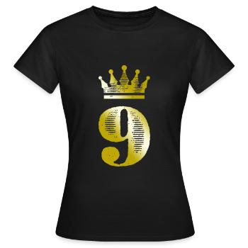 9 Chiffre Couronne Or - T-shirt Femme - noir - Devant - AI Model Female 172 dark (172cm)