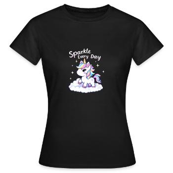 Jeden Tag funkeln Einhorn Magie Inspiration - Frauen T-Shirt - Schwarz - Vorne - AI Model Female 172 dark (172cm)